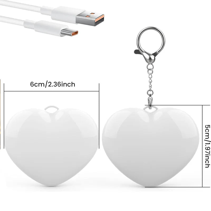 lampe sac main blanc coeur sensoriel led rechargeable ambre moderne compact chainette boucle