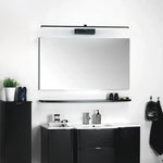 lampe miroir salle bain led noire rectangulaire moderne fixation murale éclairage maquillage aluminium