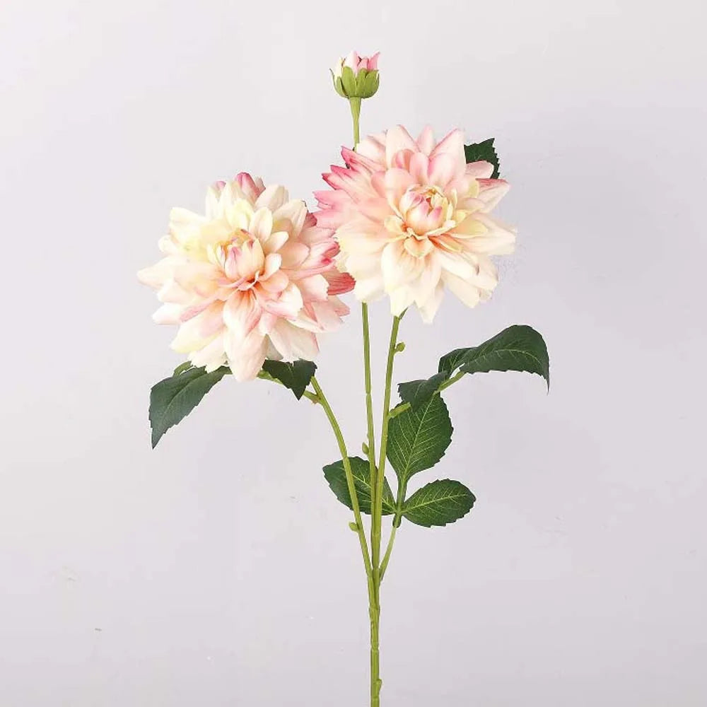 Dahlia artificiel moderne fleur pompon rouge rose blanc orange décoration intérieure maison(cube) 76cm