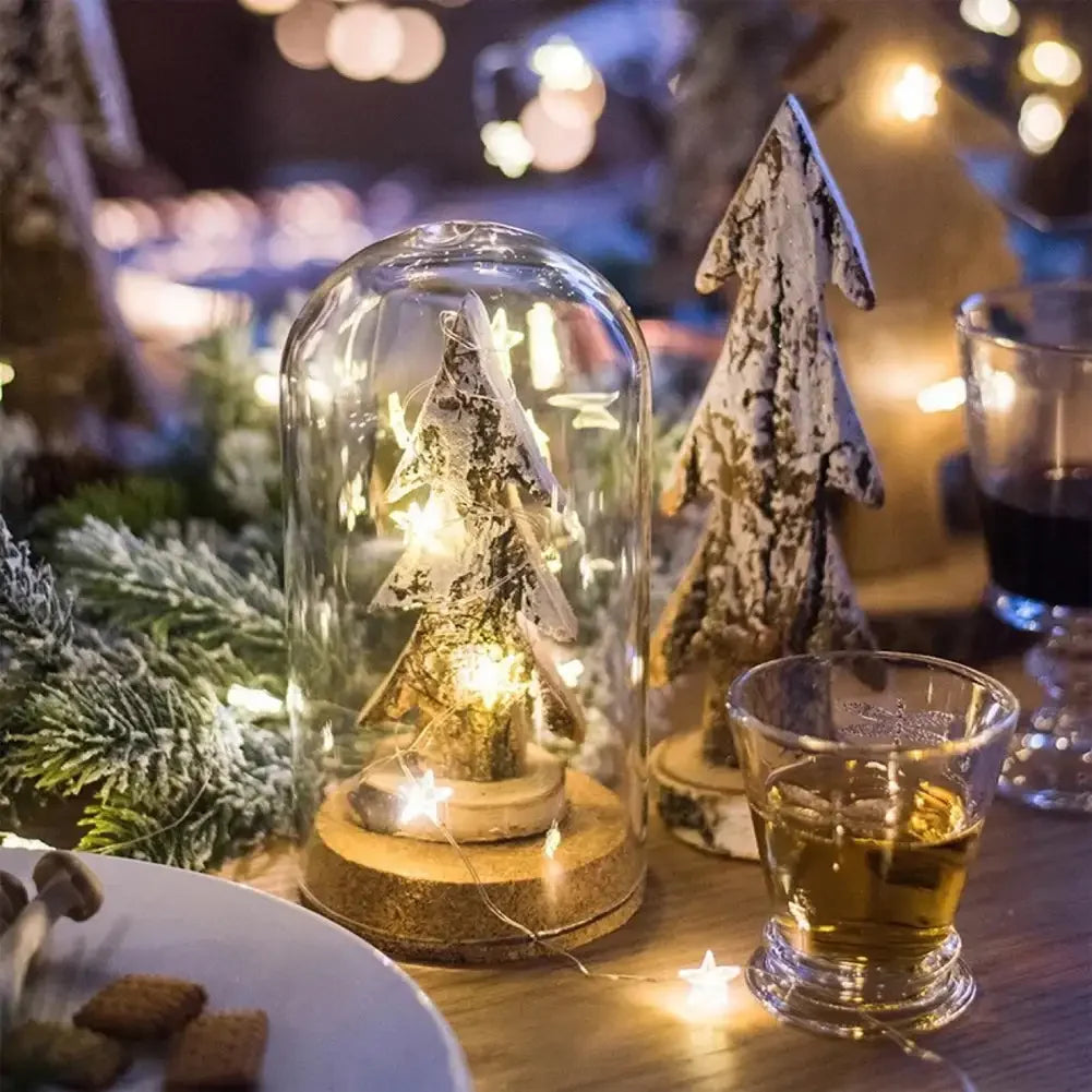 guirlande lumineuse étoiles dorées fil transparent auto batterie 5m 50lumières moderne noël mariage