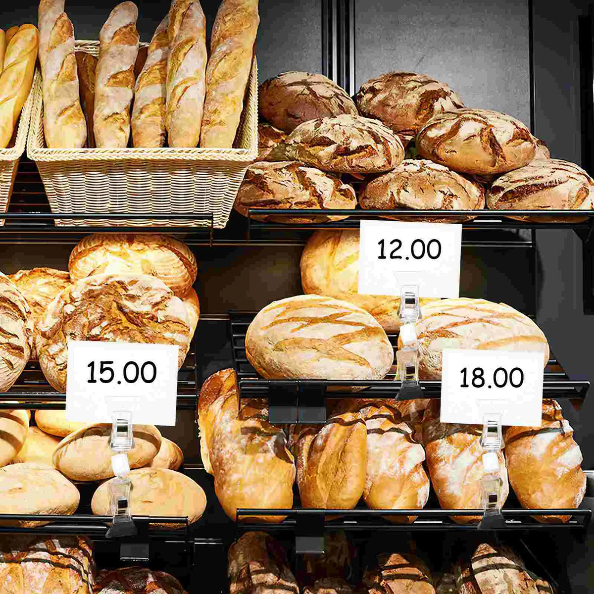 clips transparents prix etiquettes doubles affichages supports étiquettes modernes supermarché