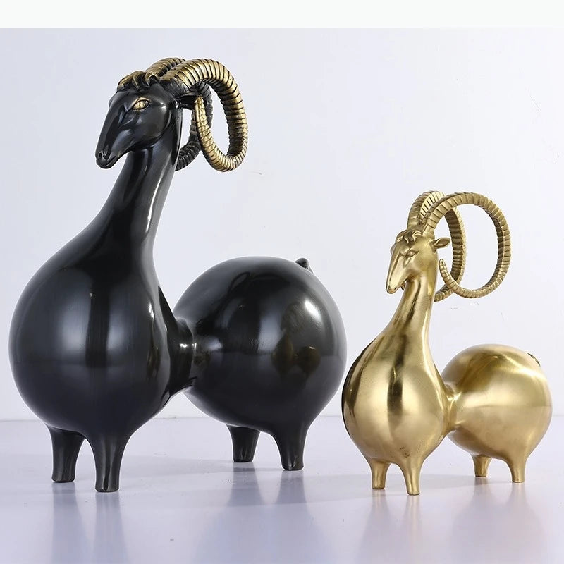 sculpture orne animaux oiseaux pingouin or texture moderne décoration maison occasionnels