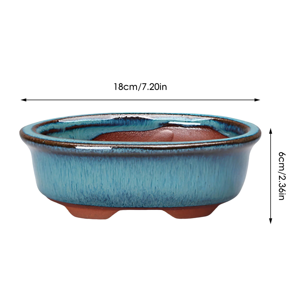 bol céramique moderne bleu ondulé décoration intérieur extérieur fleur plante verte