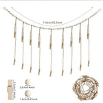 guirlande décorative boho coeurs flèches clips bois naturel doré rustique