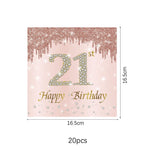 ensemble vaisselle jetable anniversaire rose gold assiettes serviettes gobelets pailles paillettes décoratif fête
