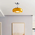 lampe suspendue moderne or blanc brillante verre opaque 28cm diamètre