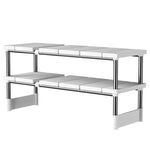 étagère pliable cuisine rangement blanc gris moderne clips ajustable vaisselle pots ustensiles