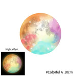 sticker mural lumineux lune étoiles bleu vert rose chambre enfants décoration maison moderne adhésif