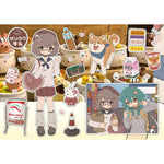 sticker dessin animé motif scolaire chat quotidien opaque manuel décoration papier variété couleurs