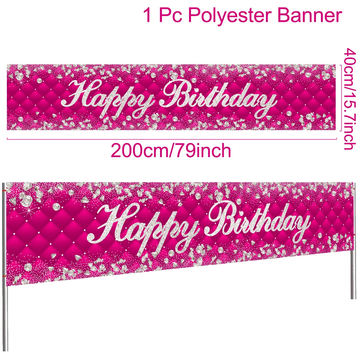 bannière anniversaire enfant moderne happy birthday ballons confettis clips doré noir festive