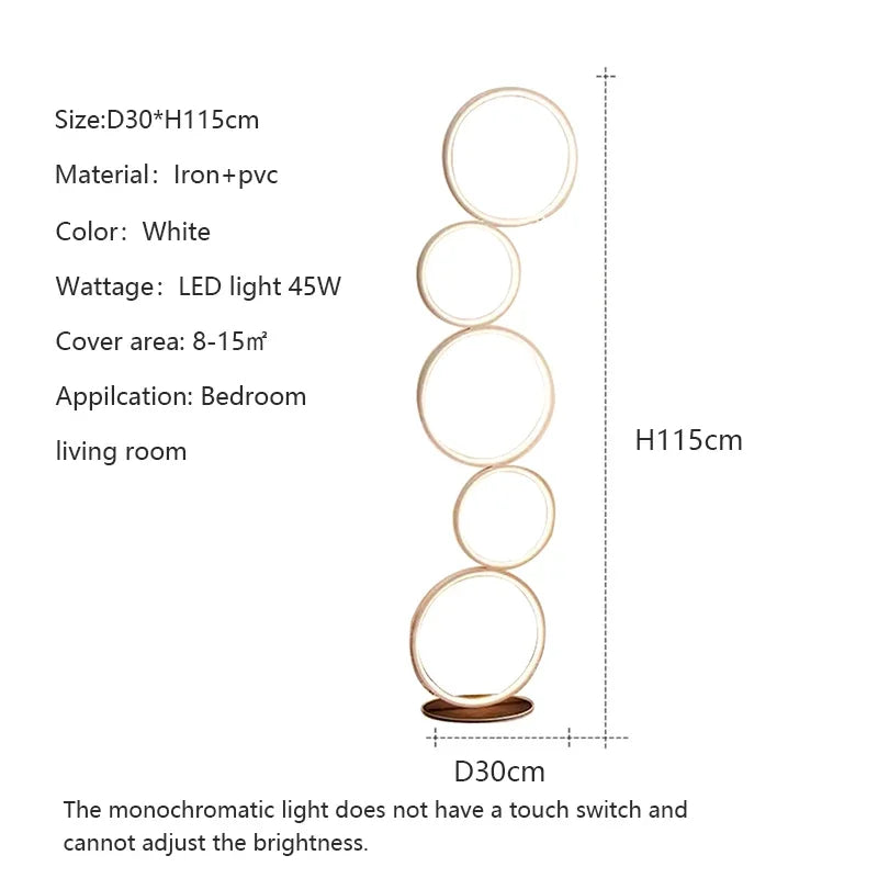 lampe sol moderne blanc circulaire relief minimaliste interrupteur tactile 2000 82000lm
