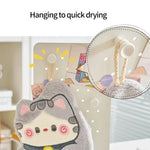 serviettes chat mignon gris blanc beige douces kawaii salle bain buccale nettoyage