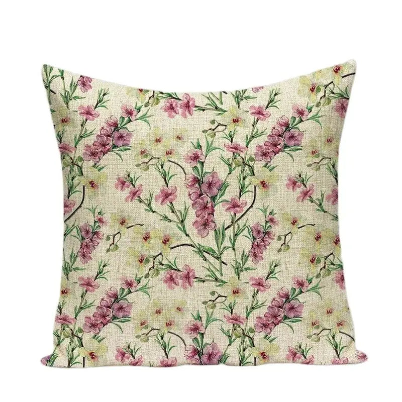 coussins décoratifs vintage fleurs simple beige vert rose bleu 45cm 45cm