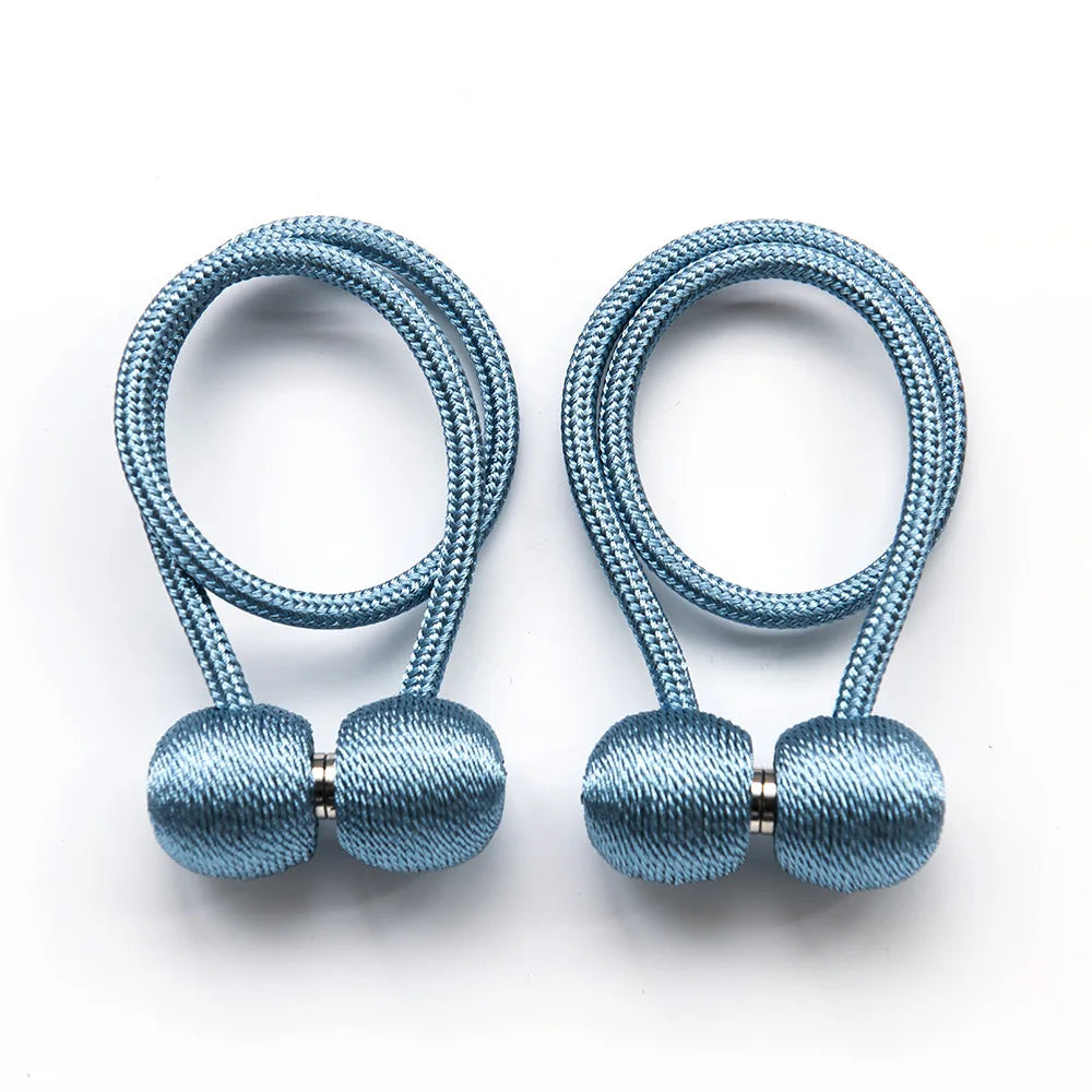boucles rideaux moderne aimant puissant tissé opacité bleu rose marron attachement chambre salon cuisine