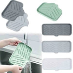 support savon silicone self draining moderne gris vert blanc rayures horizontales