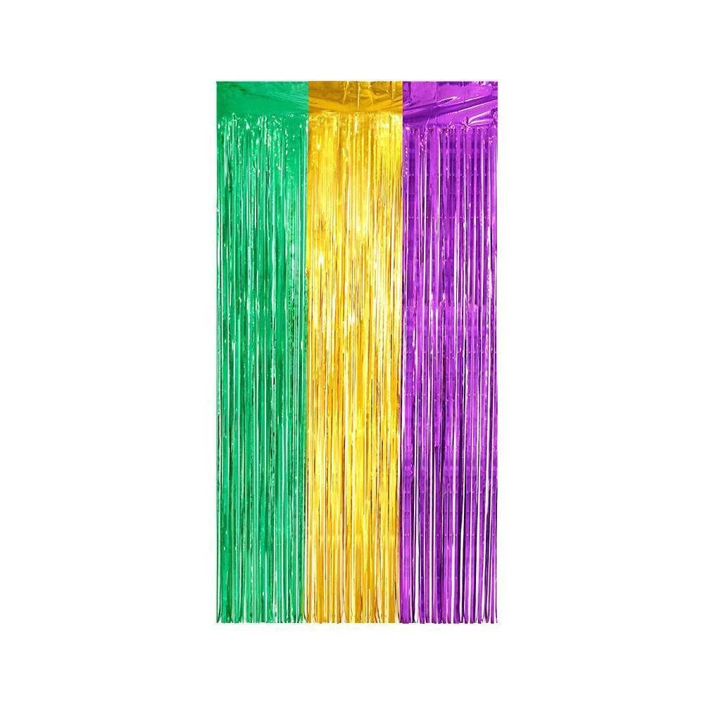 décoration murale rideau franges brillantes couleurs unies fête anniversaire mariage célébration arc ciel carnaval