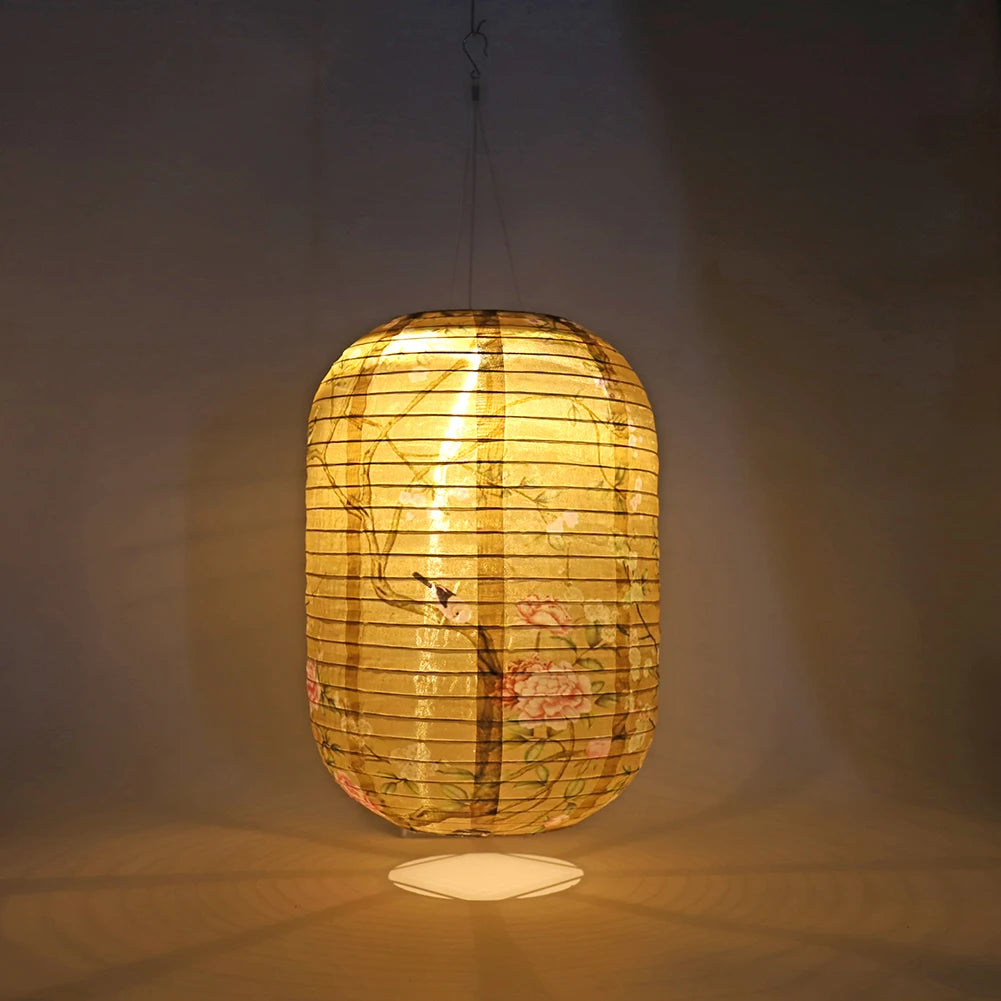 lampe suspendue solaire led artisanale traditionnelle fleurs poissons branches vacancesextérieur jardin fêtes mariage