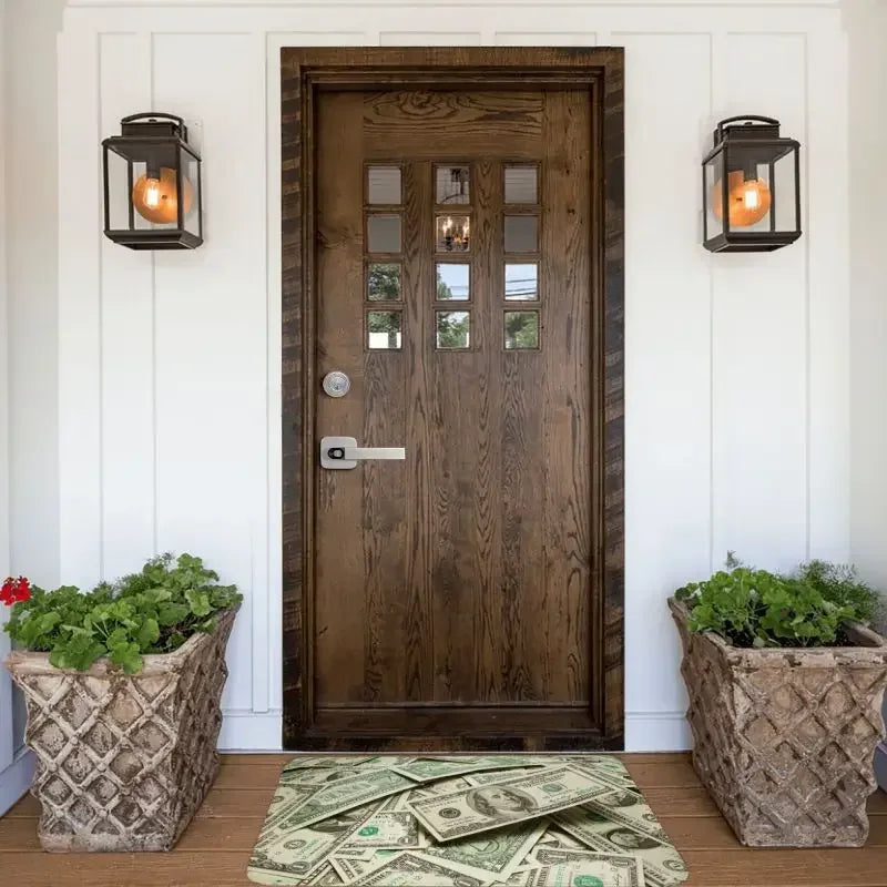 tapis vert moderne billets dollars antidérapant imperméable usage extérieur intérieur porte sol