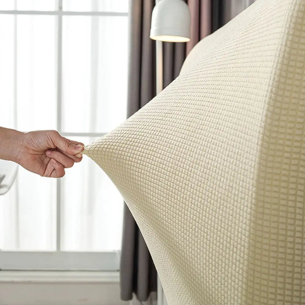housse tête lit élastique protège tête lit moderne textile tissé couleur unie