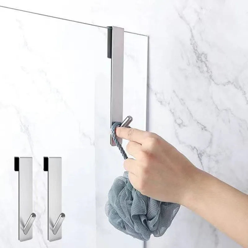 porte serviettes mural argenté noir adhésif moderne minimaliste crochets lisse brillant opaquet bain chambre