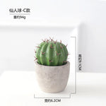 décoration intérieure cactus artificiel vert moderne pot gravier salon 11.1cm