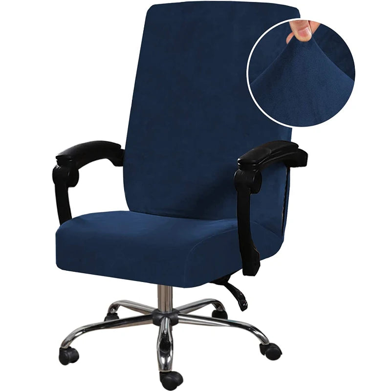 housse chaise velours élasthanne noir moderne élastique zip ajusté 45 60cm