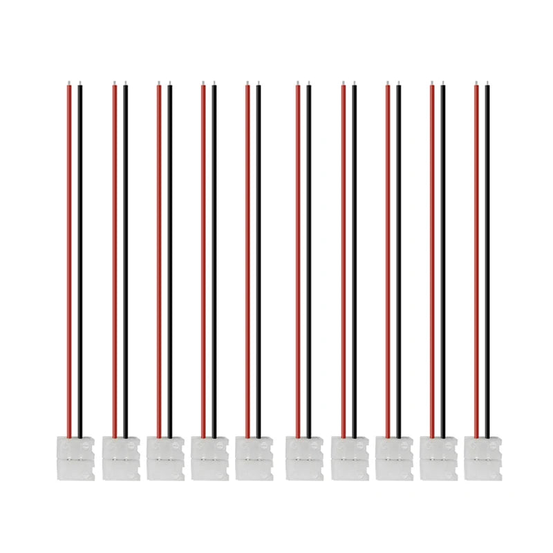 connecteurs led bande broches blanc rouge noir 8mm 10mm adhésifs modernes 20 pièces