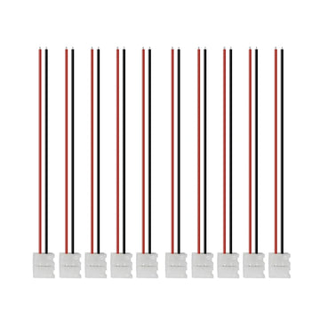 connecteurs led bande broches blanc rouge noir 8mm 10mm adhésifs modernes 20 pièces