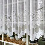 rideau blanc dentelle fleurs peony translucide fenetre classique romantique deco balcon