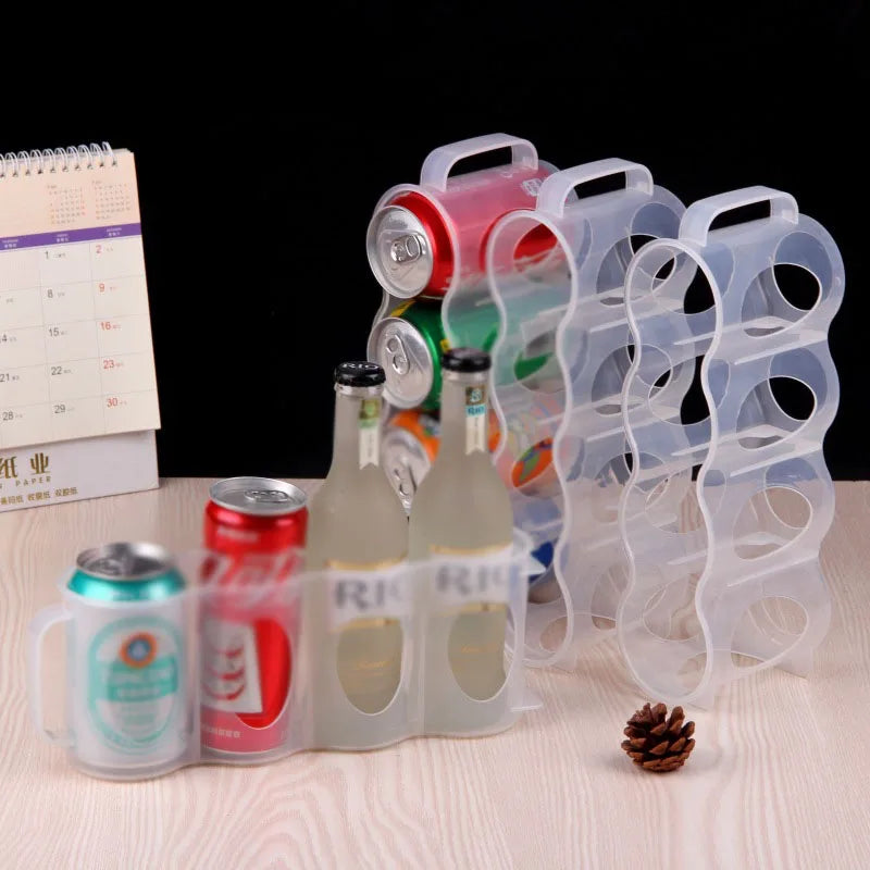 porte boissons adhésif moderne transparent réfrigerateur rangement canettes bouteilles efficace organisation