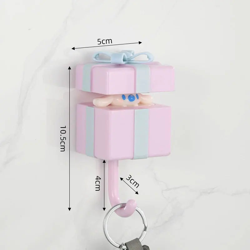 porte clés mural adhésif moderne écureuil ours rose blanc