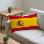 housse coussin drapeau espagnol imprimé polyester moderne rouge jaune blason royal 30x50cm 40x60cm 48x74cm