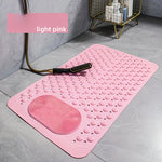 tapis douche antidérapant bosses massage pieds drainage rapide couleur bleu clair moderne