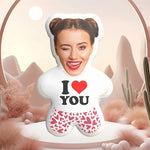 coussin personnalisé coeurs rouge visage moderne blanc noir lavable machine oblong adultes