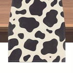 nappe table imprimée vache motifs carreaux couleurs variées rustique moderne maison polyester