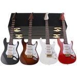 guitare électrique miniature bois support clip marron noir rouge blanc classique