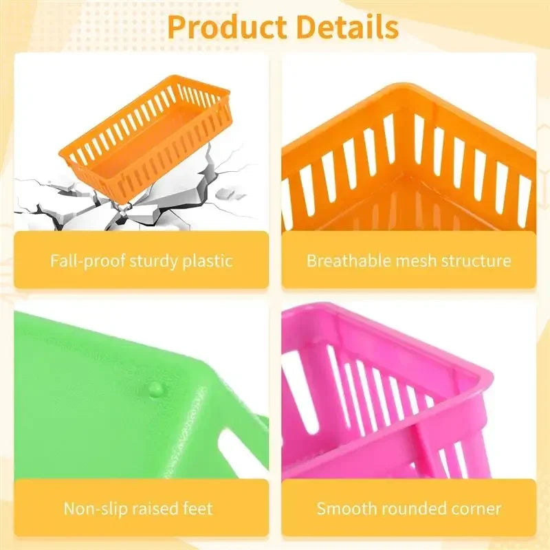 lot 10 petits paniers rangement plastique maille maison