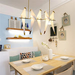 chandelier moderne oiseaux suspension blanc doré fluo lumières fixations métal artistique