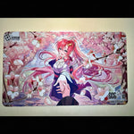 tapis jeu animes fleurs cerisier rose blanc violet fond uni opacité