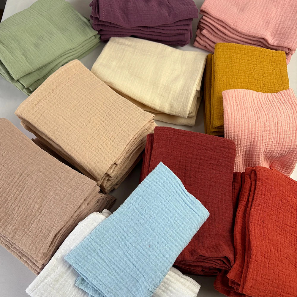 serviettes tissu coton double gaze multicolore boho chic bordure frangée réutilisable maison fête