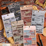 feuilles autocollants vintage transparents lettres images fleurs papillons marron beige gris rose