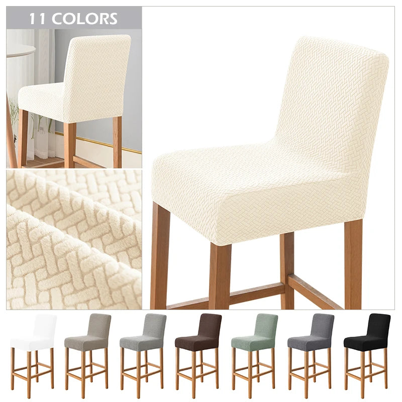 housse chaise haute tissu géométrique moderne gris noir beige marron clairversible élastique occasionnelle restaurant