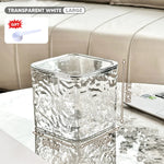 boîte rangement transparente moderne pliable respectueuse environnement serviettes produits nettoyage hygiénique poignéeversible