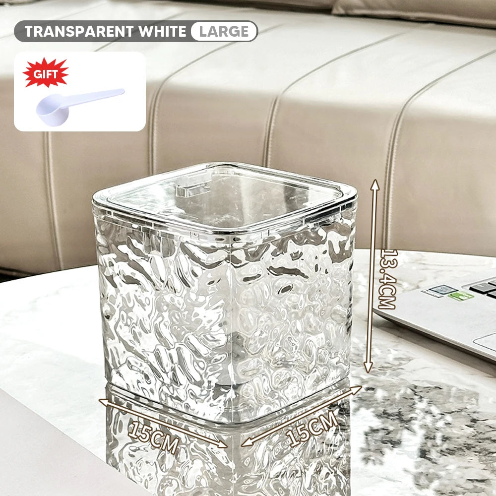 boîte rangement transparente moderne pliable respectueuse environnement serviettes produits nettoyage hygiénique poignéeversible