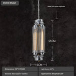 lampe suspendue industrielle vintage métal argent doré transparent salon restaurant