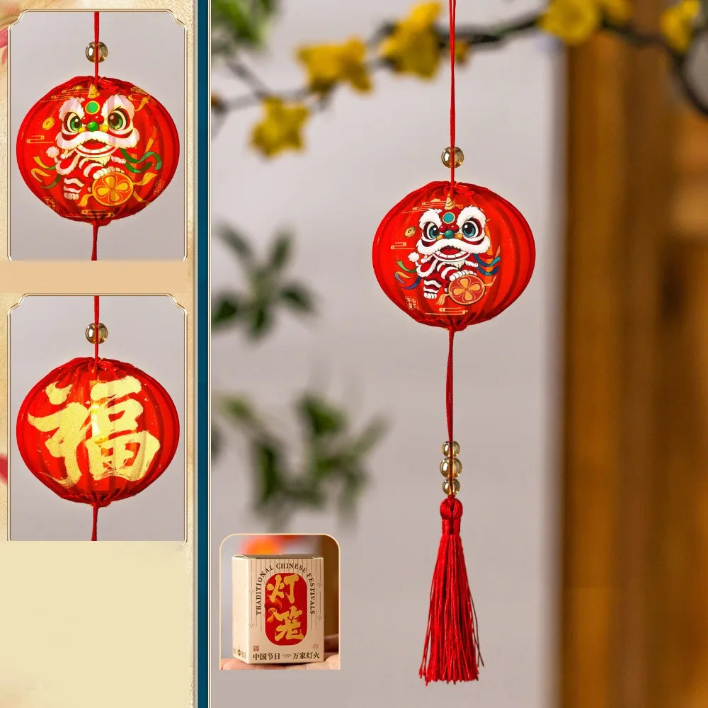 lanternes chinoises traditionnelles rouges festives imprimées caractères chinois floral tassel métal festive anniversaireextérieur