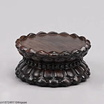 support statue bois marron relief pétales artisanal traditionnel décoration intérieure stand figuration crafts display