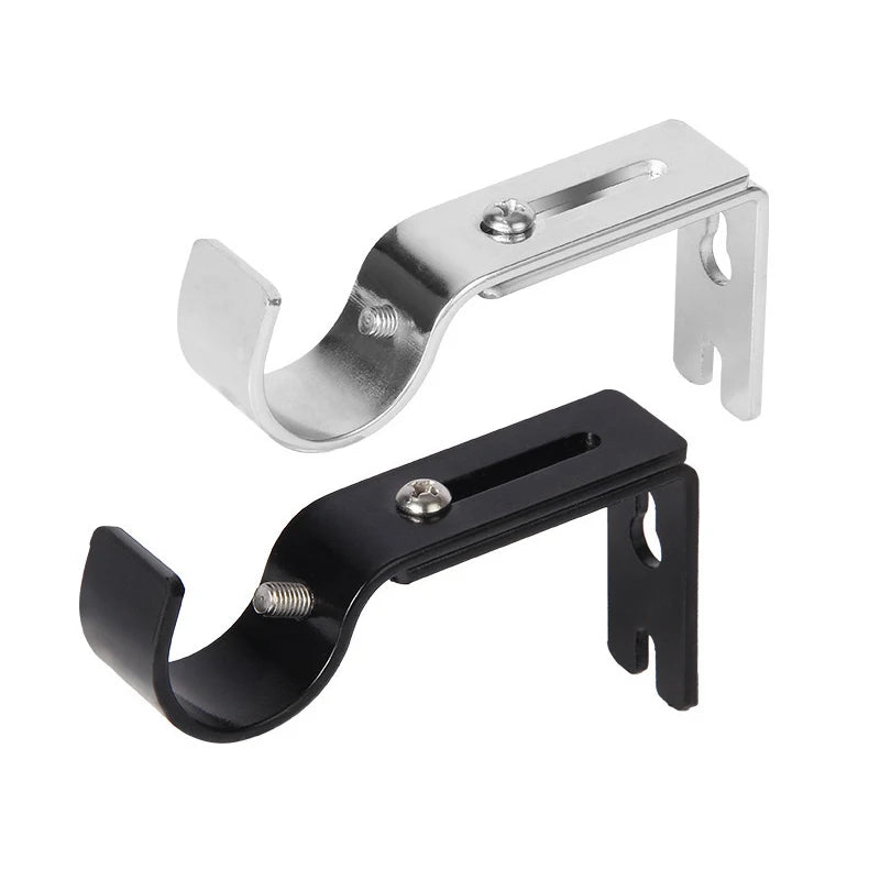 support rideau noir argent extensible métal vis clips moderne chambre