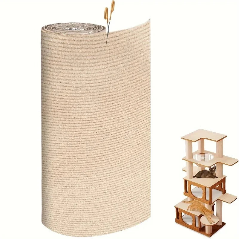 grattoir chats texture grattable beige clair adhésif moderne protection meubles 30x100cm