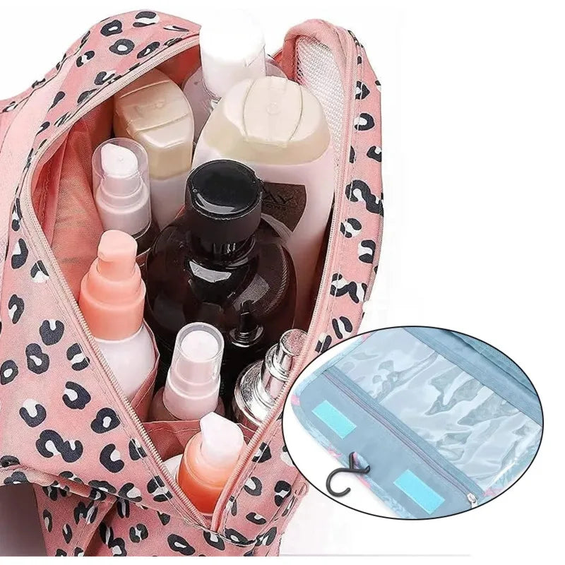 sac toilette voyage crochet suspension poignée rangement cosmétiques salle bain